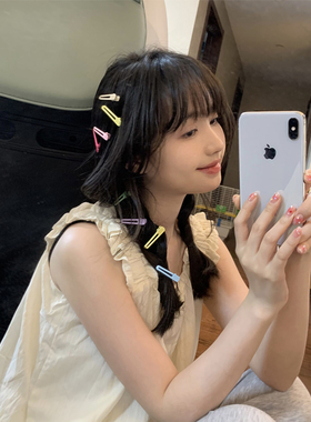 dokidoki4个装!多巴胺发夹彩色C鸭嘴夹浏海BB夹边夹小发卡夹子头