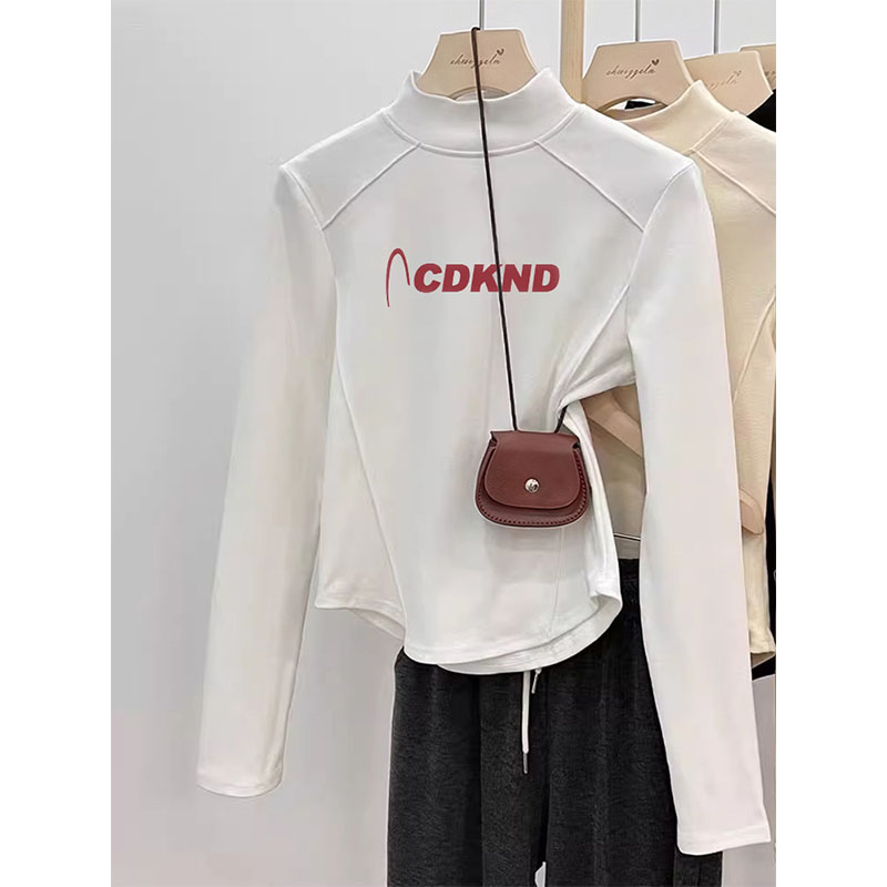 韩版小众短款打底衫纯棉上衣女