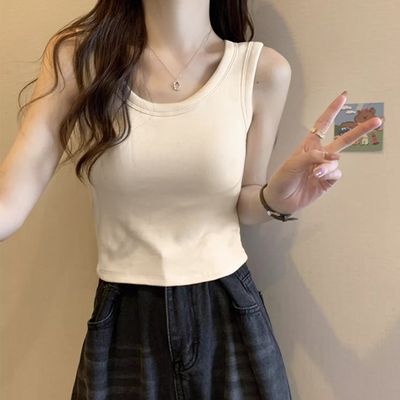 宽肩带遮副乳纯棉背心外穿女夏
