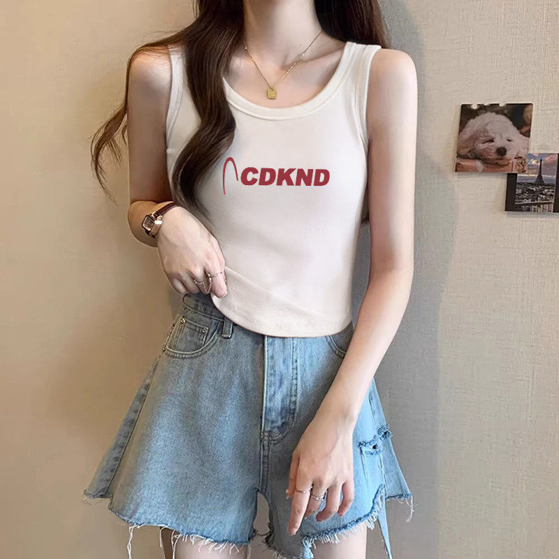 白色纯棉圆领小背心女士内搭2026春夏吊带打底高级无袖外穿上衣