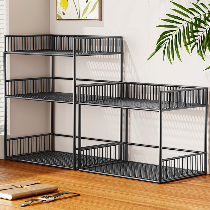 桌上书架桌面置物架办公室工位多B层小层架家用厨房餐桌小型收纳