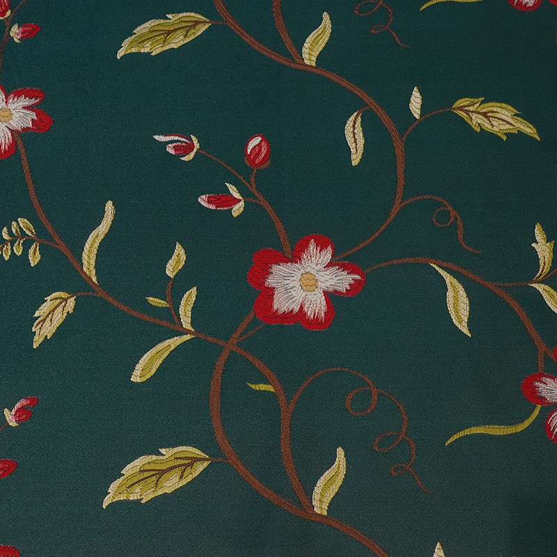 中式树枝花高h精密提花面料红木家具织锦缎抱枕沙发坐垫靠垫面料