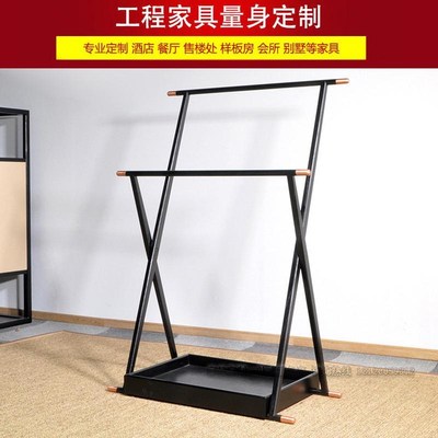 新中式实木衣帽架l现代简约落地衣架提盒酒店别墅卧室禅意家具厂