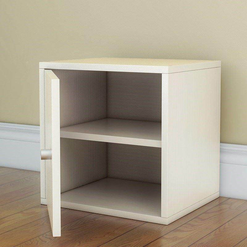 简易整理实木柜台式桌上置物柜柜子收纳小幼儿园带门储物格子柜