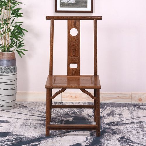 鸡翅木餐椅家用红木茶桌茶椅仿古中式实木餐厅餐桌椅子复古客人椅