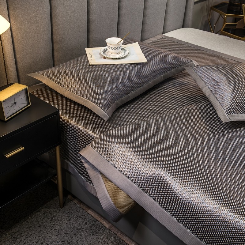 夏季冰丝凉席藤席三件套裸睡可折叠水洗空调凉席宿舍席子单双人床,床上用品,冰丝席,淘宝优惠券,粉丝福利购,淘宝优惠卷