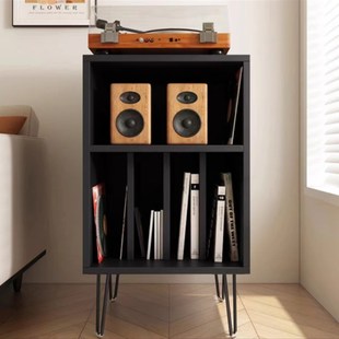 复古黑胶唱片机放置架唱片收纳柜组合音响留声机架书柜实木大容量