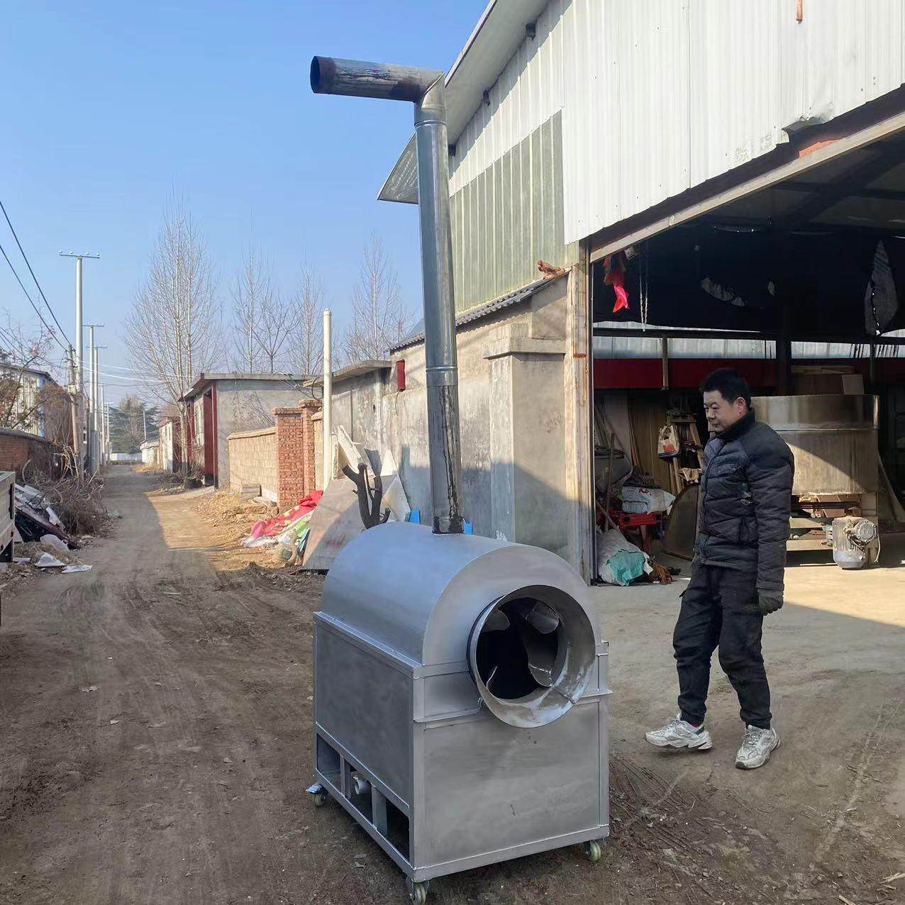 厂家供应连续式花生芝麻榨油炒锅 50-500kg电加热滚筒翻炒机,清洗/食品/商业设备,休闲食品加工设备,淘宝优惠券,粉丝福利购,淘宝优惠卷