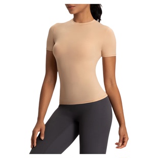 澳洲*CSB欧美新款瑜伽服女卡戴珊同款修身显瘦短袖上衣高弹轻薄