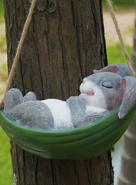 园林摆件花园庭院景观考拉动物田园摆设仿真挂件兔狗工艺品装饰品