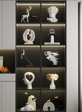 设计师艺术摆件酒柜装饰品轻奢高档新家客厅电视柜工艺礼品摆饰乔