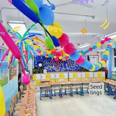 六一儿童节装饰彩色长尾气球幼儿园六一活动道具班教室布置场景