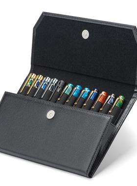 意斯华Asvine12格PU笔袋【改进版】钢笔收纳包防水商务简约收藏包