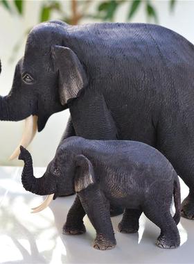 泰国手工柚木雕大象摆件实木木制象吉象如意实木雕刻工艺礼品装饰