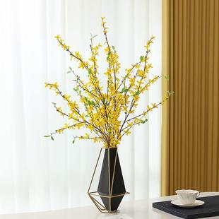 黄色迎春花仿真花高品质假花客厅餐桌摆设新中式玄关装饰花摆件