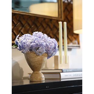 形上洞石焚香炉中古侘寂风小花瓶摆件冥想香薰晶石容器艺术烛台