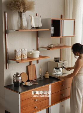 木制房间/Eames墙架小吃多层储物架储物架多功能墙实木书架