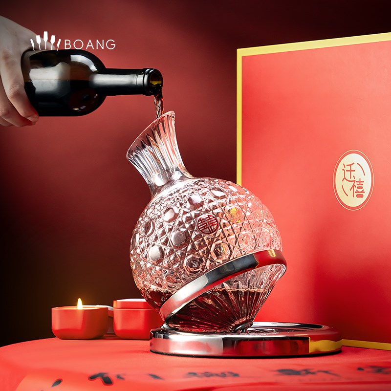 红领结礼盒水晶红酒杯套装家用高颜值高脚杯子葡萄醒酒器轻奢