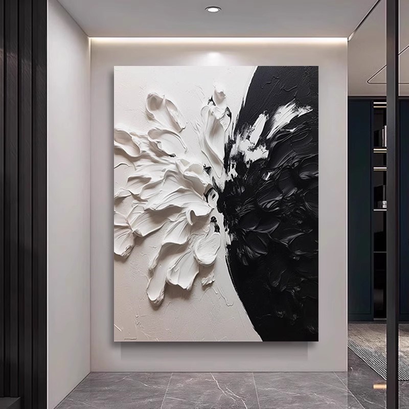 砂岩抽象立体花卉玄关走廊装饰画现代简约客厅沙发背景墙肌理挂画图片