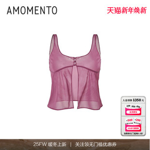Sheer 25SS Bra Top 叠穿透视背心短上衣女 圆领无袖 AMOMENTO