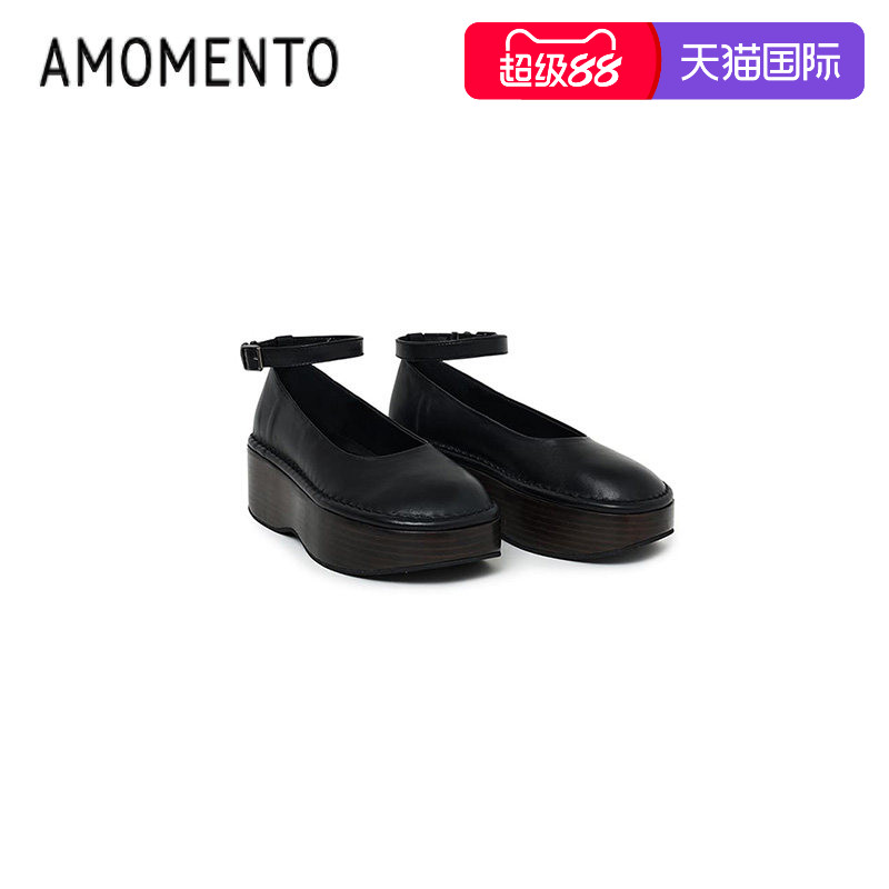 Amomento时尚简约玛丽珍厚底鞋图片
