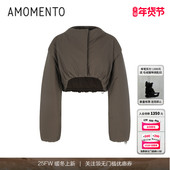 AMOMENTO 25FW CROP JUMPER25新款 短款 轻薄尼龙夹棉外套百搭潮