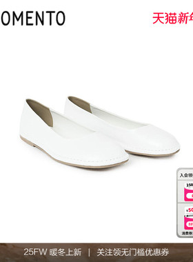 [AMOMENTO] 25SS Rounded Flats 25新款休闲平底皮鞋男夏薄款百搭