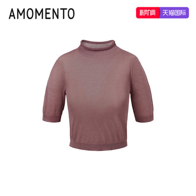 AMOMENTO2025新款时尚高领针织衫