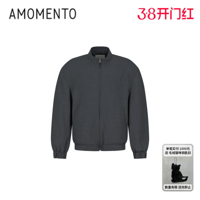 26早春新款羊毛宽松束腰夹克