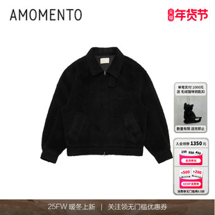 [AMOMENTO] 24FW ZIP-UP BLOUSON 秋冬款毛绒宽松版拉链外套百搭