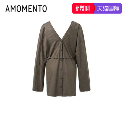 Amomento2025新款衬衫连衣裙