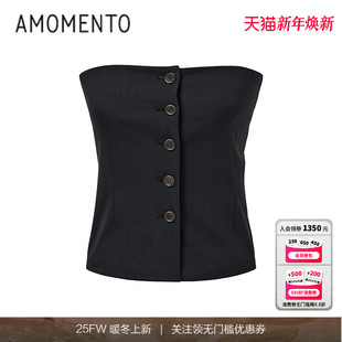 Knotted Collar Top夏季 时尚 25SS 新款 都市抹胸上衣女 AMOMENTO