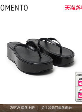 [AMOMENTO]  25SS Platform Flip Flops 夏季时尚人字拖鞋厚底鞋
