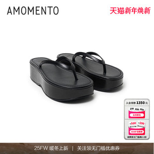 Platform Flip 人字拖鞋 AMOMENTO 厚底鞋 时尚 25SS 夏季 Flops