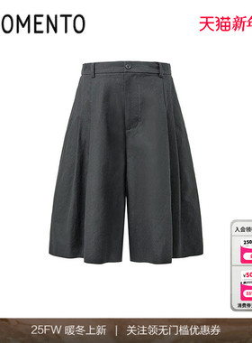 [AMOMENTO] 25SS Wool Pants 25新男西装裤高腰休闲短裤宽松百搭