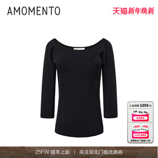 Scoop Neck 五分袖 AMOMENTO 针织T恤衫 2025新款 25PS Top Knit
