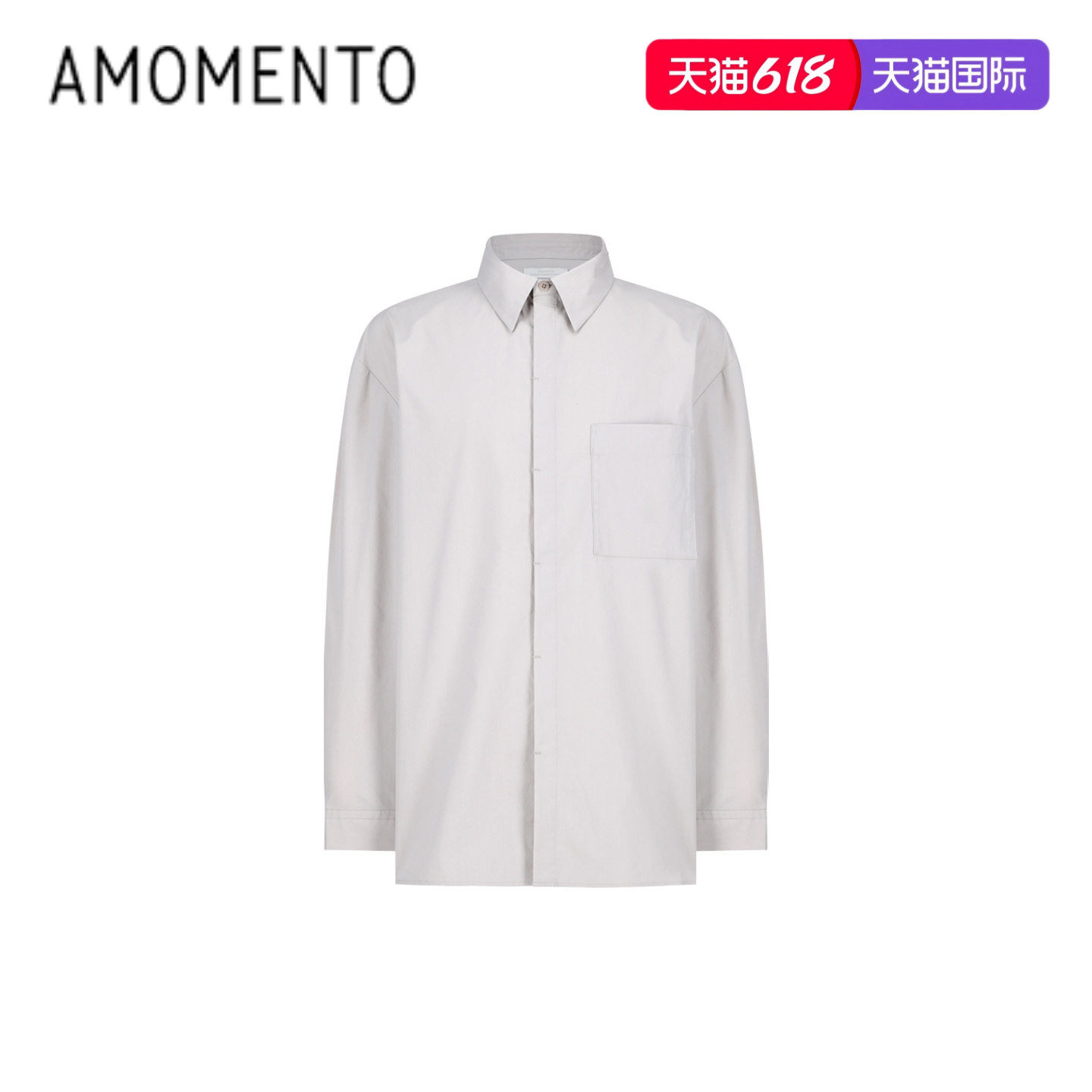 [AMOMENTO] 26PS OVERSIZED SHIRT 26早春新款方块口袋宽松衬衫