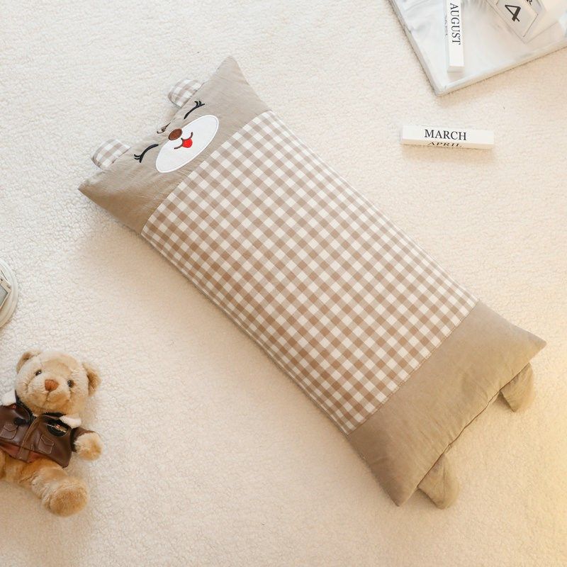 A活动款荞麦枕大人家用格子枕头双层内芯水洗棉枕套儿童荞麦枕头