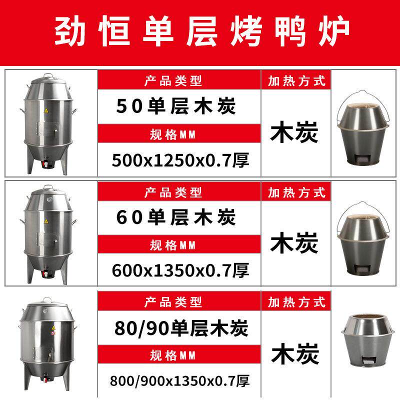 80CM单层商用烤鸭炉50型果木炭不锈钢烤鸡炉烧肉家用脆皮烧肉炉
