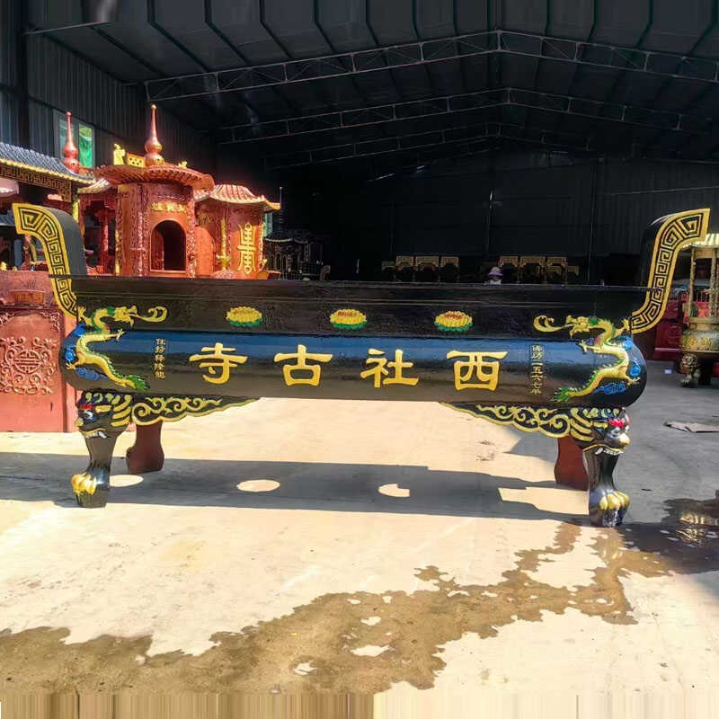 寺庙铸铁烧香炉纯铜长方形平口插香炉祠堂特大号焚烧炉上香供奉鼎