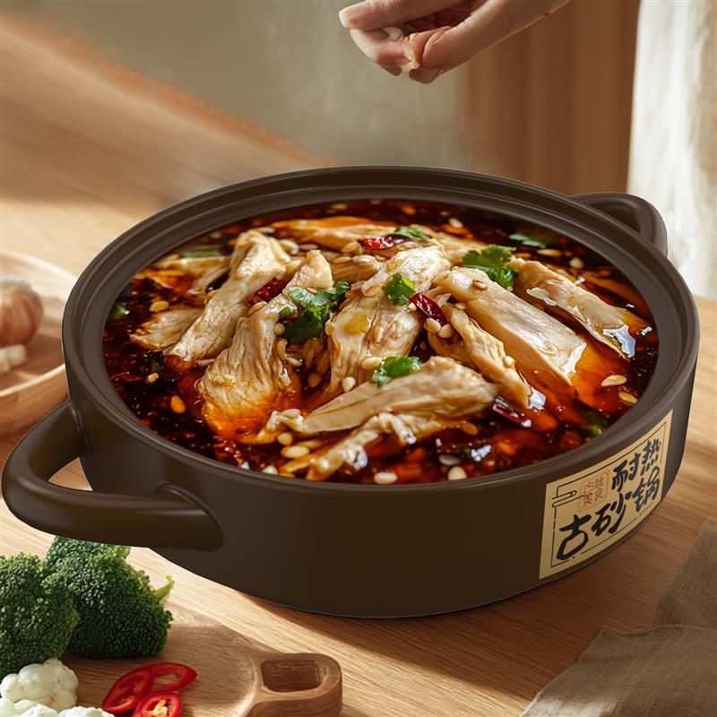 棕耐热砂锅煲家用陶瓷锅耐高温干烧不裂煲汤砂锅煲仔饭鸡公煲砂锅