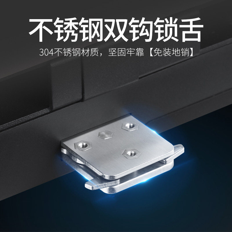 玻璃门指纹锁免开孔办公室单双开门有框无框密码锁电子智能门禁锁