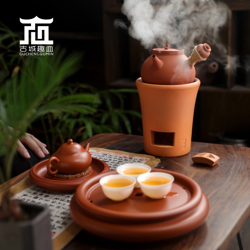 潮州红泥白泥手工炭炉小火泥陶炉工夫茶烧水煮茶炉耐用省炭室内外