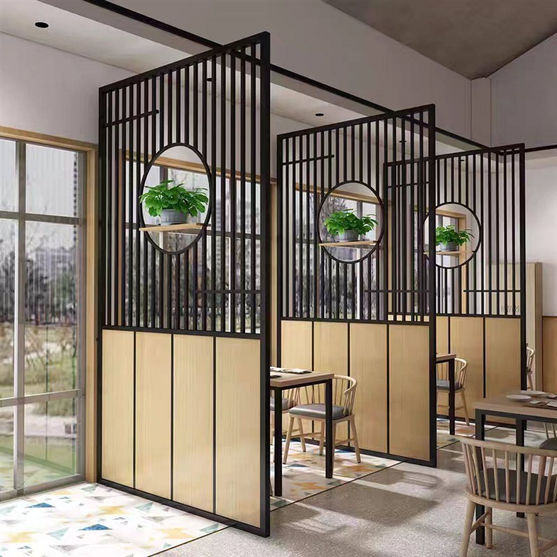 办公室隔断屏风公司前台接待进门遮挡半墙围栏简约现代简易置物架
