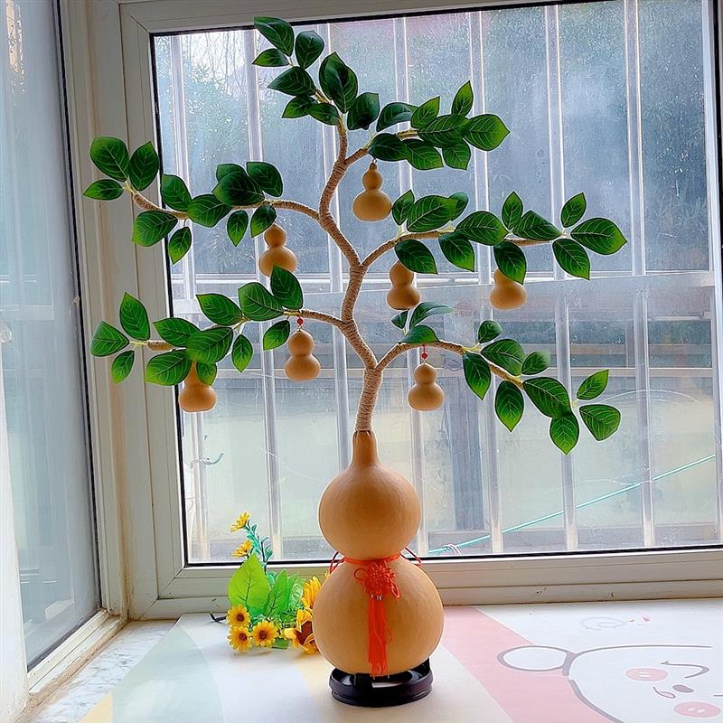 天然葫芦发财树手工编织大葫芦摆件家居饰品手工葫芦