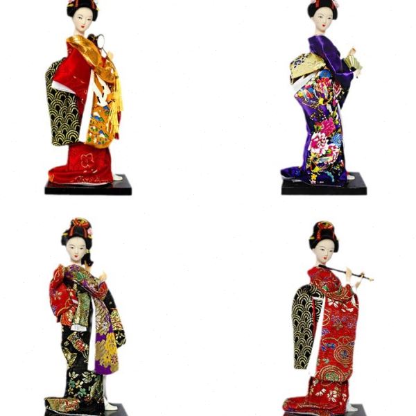 日本人形和服娃娃艺妓娟人料理餐厅装饰摆件9寸和服人偶