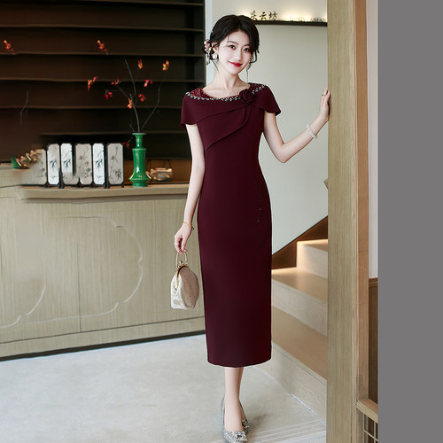 结婚礼服连衣裙喜婆婆婚宴敬酒服
