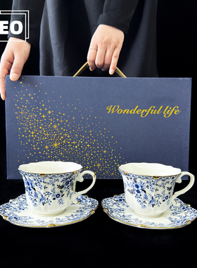 ZOEO「青琅瓷」限定咖啡杯碟套装乔迁礼物高级感杯子情侣对杯礼盒