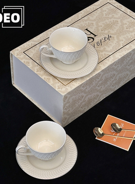 ZOEO「叠光」简约风咖啡杯碟套装高级感下午茶水杯情侣对杯伴手礼
