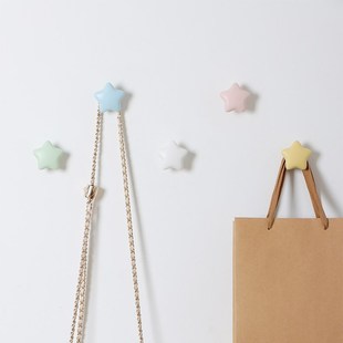 新款简约星星衣柜外侧面挂钩免打孔高级感强力粘贴柜子旁创意粘钩